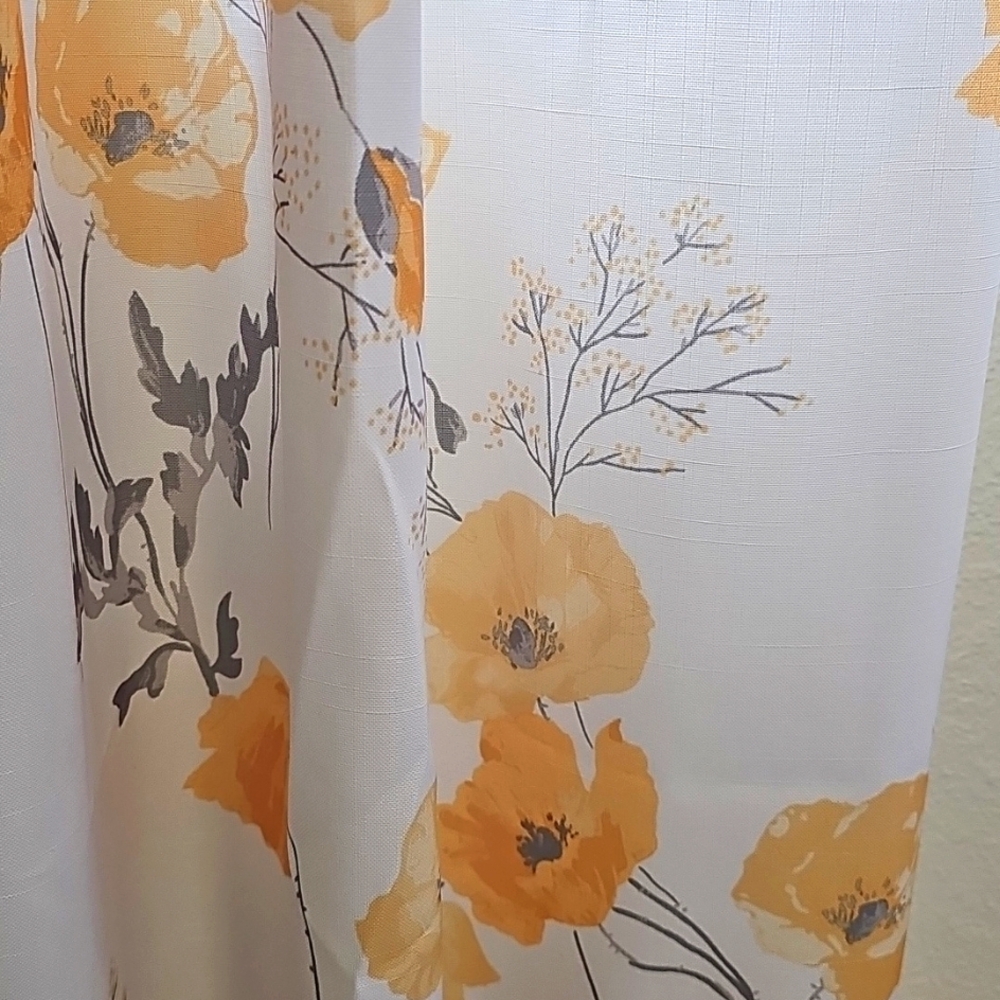 Laura Ashley Floral Curtain with Yellow Accents